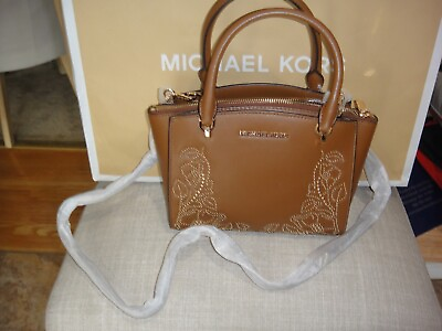 #ad New With Tag Michael Kors ELLIS Luggage Small Conv. Satchel Bag. MFSRP $348.00