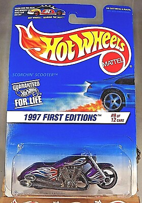 #ad 1997 Hot Wheels Commemorative Replica 1997 SCORCHIN#x27; SCOOTER Purple Out of Box
