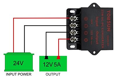 #ad Power Regulator DC 24V to DC 12V 5A 60W Voltage Step Down Buck Converter Reducer