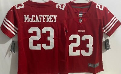 #ad YOUTH SMALL CHRISTIAN MCCAFFREY JERSEY STITCHED NWT RED