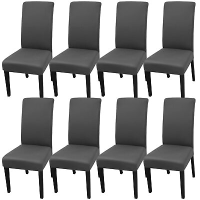#ad Dining Room Chair Covers Set of 8 High Stretch Chair Slipcover Removable Was...