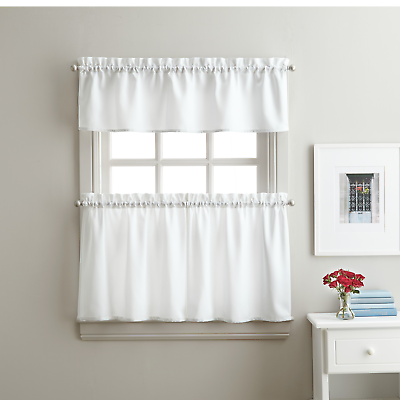 #ad Curtainworks Solid Twill Tier and Valance Set