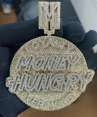 #ad Baguette amp; Round Cut Lab Created Diamond MONEY HUNGRY Pendant 925 Sillver
