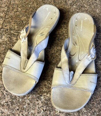 #ad Merrell Claragold Sandals Slip On Womens J36544 Size 8 Tan Beige Comfort Outdoor
