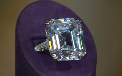 #ad Elizabeth Taylor 35ct Asscher Baguette Krupp Lab Created Diamond Ring 925 Silver