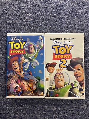 #ad Toy Story 1 And 2 VHS Lot Walt Disney Videos Clam Shell Tested Free Shipping