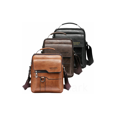 #ad Men Leather Hiking Shoulder Bag Crossbody Bag Business Messenger Bag Handbag