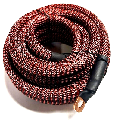 #ad 0 Gauge Black Red Snakeskin Power Gr 100% OFC Copper Cable 1 0 AWG W TERMINALS