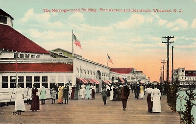 #ad Merry go round Building Wildwood New Jersey Vintage PC