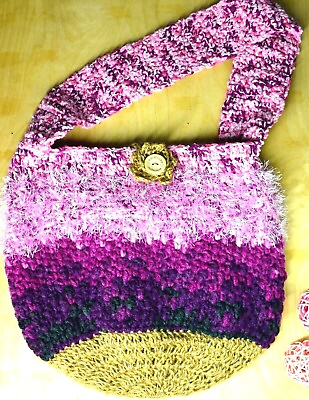 #ad Crochet hobo shoulder bag Crochet ukrainian handbag Eco friendly ukrainian bag