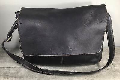 Vintage Made in Colombia Brown Leather Shoulder Bag Briefcase Messenger School $101.99
