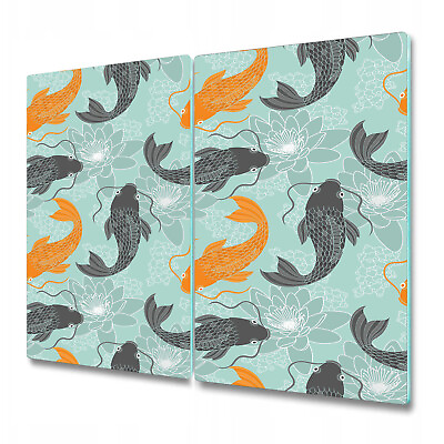 #ad Glass Chopping Board Utensil Board Chinese carp orange and grey 2x30x52