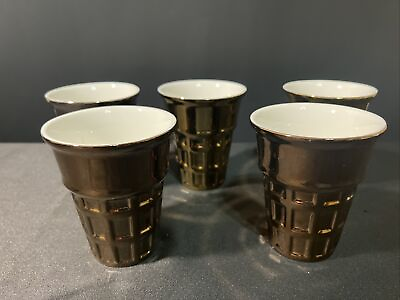 #ad 5 Glass Ice Cream Cone Cups