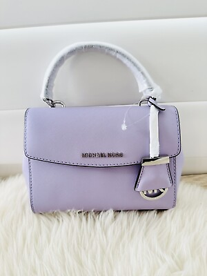 #ad NWT Michael Kors Mini Ava XS Saffiano Leather Crossbody Bag Handbag Lt Quartz
