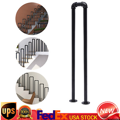 #ad Retro Non Slip Safety Stair Handrail Kit U Shaped Railing Indoor Outdoor 100cm
