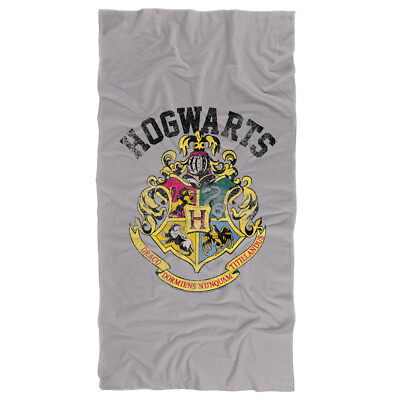 #ad Harry Potter Hogwarts Crest Grey Officially Licensed Beach Towel 30quot;x60quot;
