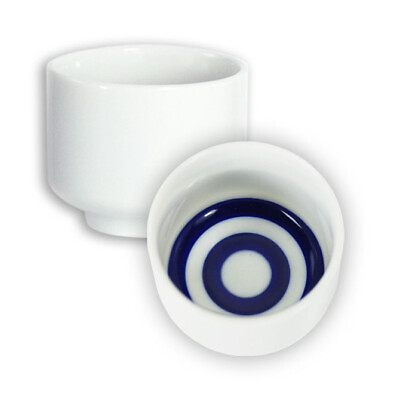 #ad 2 PCS. Japanese Sake Tasting Cups 1.75quot; H Porcelain quot;Bulls Eyequot; Made in Japan