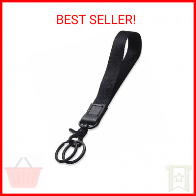 XCHIN Hand Wrist Lanyard Key Chain Holder Black Wristlet Strap for Key for Wome