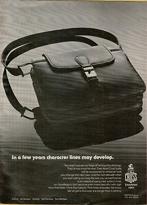 1977 Mark Cross Handbags Character Lines May Develop Photo Vintage Print Ad