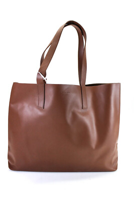 Everlane Womens The Unlined Leather Market Tote Tote Brown Size OS