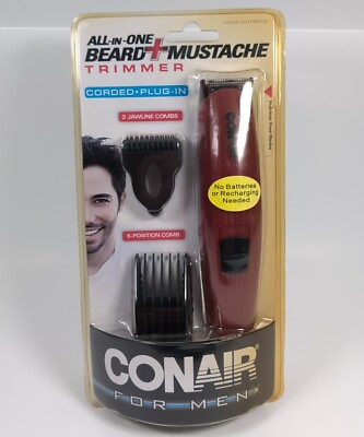 #ad Conair Man Corded Plug In Beard amp; Mustache Trimmer w 3 All Purpose Combs NEW