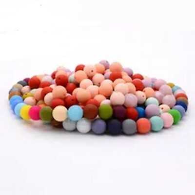 #ad Round Multicolor Silicone Pacifier Beads Baby Circle Diy Necklace Pacifier Beads