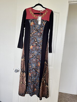 #ad Soft Surroundings Icon Sultana Tribal Dress Stormy Black Sequin Maxi Small S 6 8