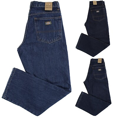 #ad Dickies Men#x27;s Denim Jeans Regular Straight Fit 100% Cotton 5 Pocket Casual Pants