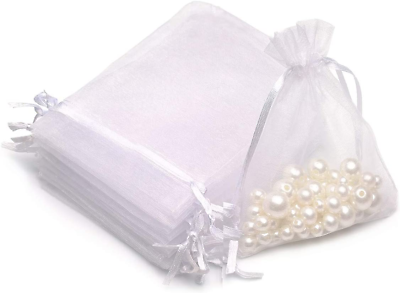 #ad 100Pcs 2.8 X 3.6quot; Sheer Drawstring Organza Jewelry Pouches Wedding Party Christm