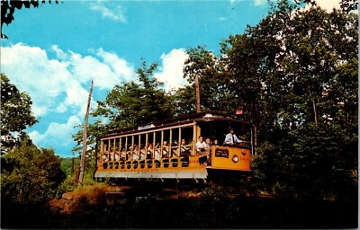 #ad Vintage Railroad Train Locomotive Postcard Branford Trolley Museum