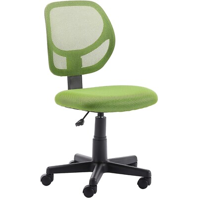 #ad Computer Office Desk Chair Low Back Upholstered Mesh Adjustable Swivel