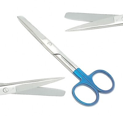 #ad Premium Dressing Dissecting Operating Scissors Blue 5.5quot; Straight Sharp Blunt