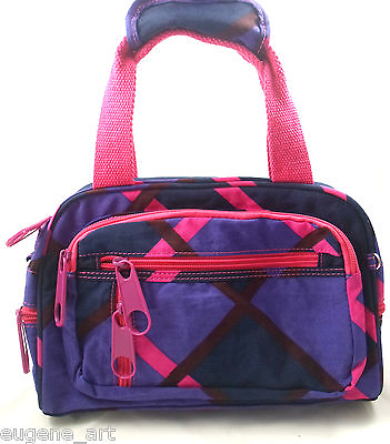 CrossBody Girls Sporty Hand Bag Stripped Pink Purple Lila Lunch Shoulder Sabian $13.27