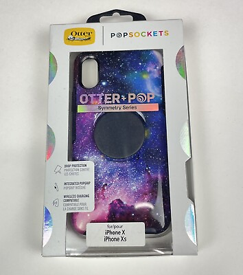 #ad Otterbox Symmetry Series iPhone X XS Cell Case Sky Star Design Purple Pink