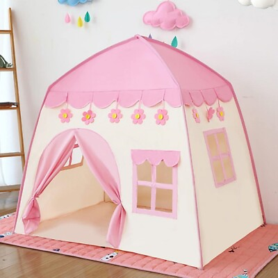 #ad Pink Princess Castle Play Tent Kids Girls Playhouse fr Indoor Outdoor Game House