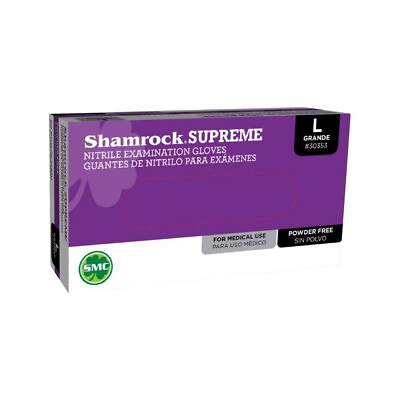 #ad Shamrock Supreme Nitrile Exam Glove Size XLarge Box