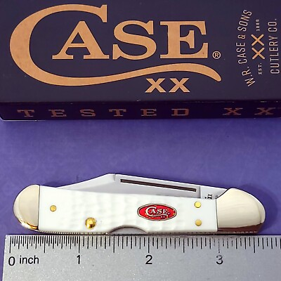 #ad CASE XX Knife Made in USA 61749L SS Mini CopperLock Lockback White Jigged Handle