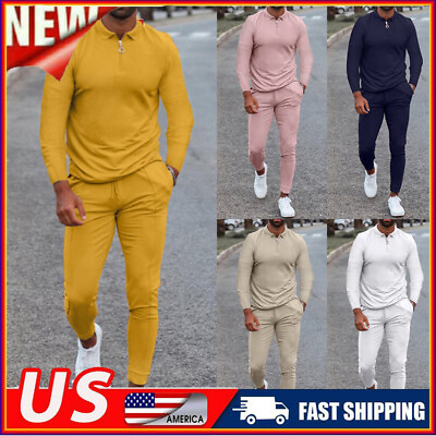 #ad Mens Full Tracksuit Set Pullover Long Sleeve Sweatshirt Joggers Bottoms USA ⚝