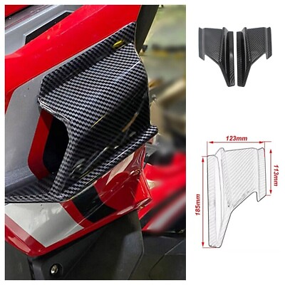 #ad Motorcycle Front Fairing Aerodynamic Winglets Spoilers Air Deflector Wing Kit