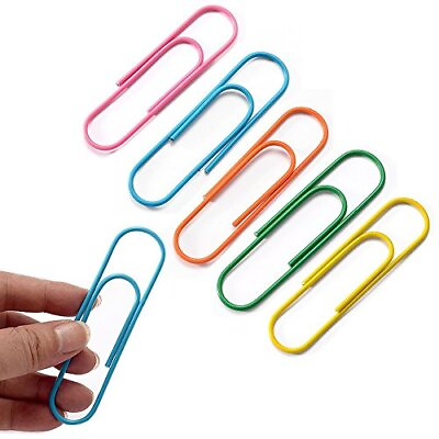 #ad 25 Pcs 4 Inch Large Paper Clips Vinyl Coated Jumbo Paper Clips for Files