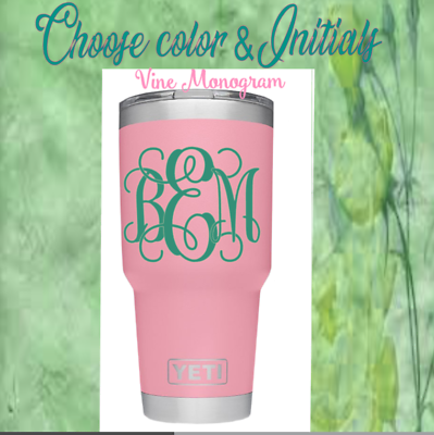 #ad Monogram Vinyl Decal Sticker For Tumblers Cups Personalized Vine 3quot; Sticker