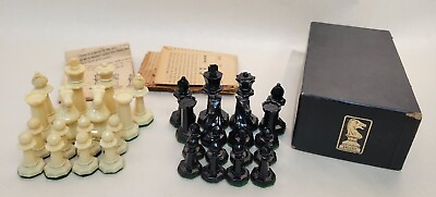 #ad Vintage Drueke Weighted Chess Set in Original Box w Instructions