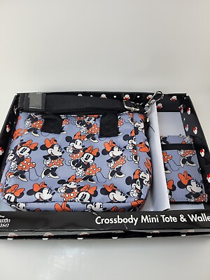 #ad Disney#x27;s Minnie Mouse Crossbody Mini Tote Purse amp; Wallet Boxed Set NEW in Box