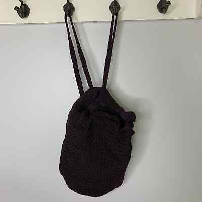 The Sak Knit Crochet Backpack Womens Brown Inner Pockets Lined Boho $29.99