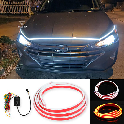 #ad 71quot; 1.8m Dynamic Car Hood Exterior Strip Lights Turn Signal DRL For Hyundai AKMO