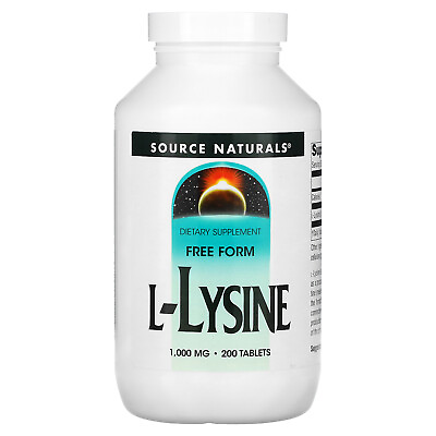 #ad Source Naturals L Lysine 1 000 mg 200 Tablets Dairy Free Egg Free Gluten Free