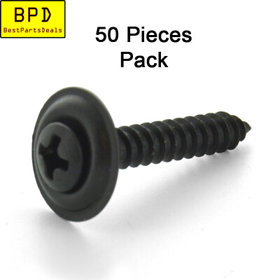#ad 50x #8 x 1quot; Phillips Oval Washer Head Black Tapping Screw