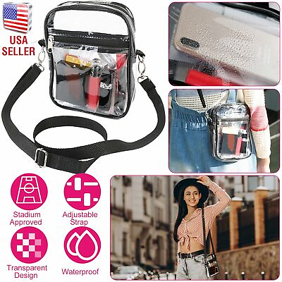Clear Small Shoulder Bag Crossbody Bag Stadium Approved Clear Purse Transparent $12.24