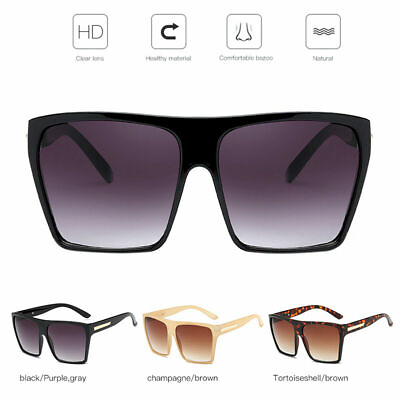 XXL Oversized Designer Women Lady Sunglasses Lauren Flat Top Square Shadz Gafas $9.99