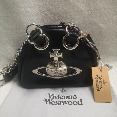 #ad Vivienne Westwood BETTY Croco Mini Shoulder Bag Leather Black